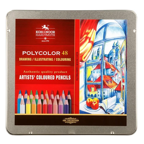 KOH-I-NOOR POLYCOLOR 3826/48 - umělecké pastelky v plechovém pouzdře - 48 ks Kohinoor