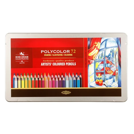 KOH-I-NOOR POLYCOLOR 3827/72 - umělecké pastelky v plechovém pouzdře - 72 ks Kohinoor