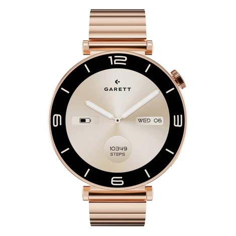 Garett Smartwatch chytré hodinky Rose Gold Solid Steel