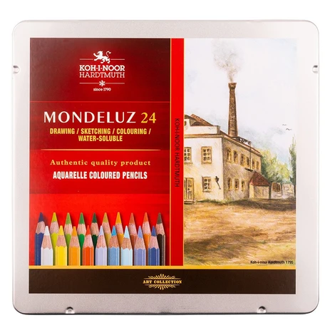 KOH-I-NOOR MONDELUZ 3724/24 - umělecké pastelky krajina v plechovém pouzdře - 24 ks Kohinoor