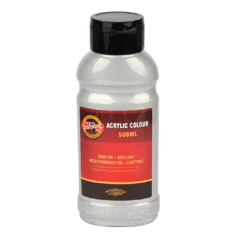 KOH-I-NOOR 1627/0800 - akrylová barva 500 ml, stříbrná Kohinoor