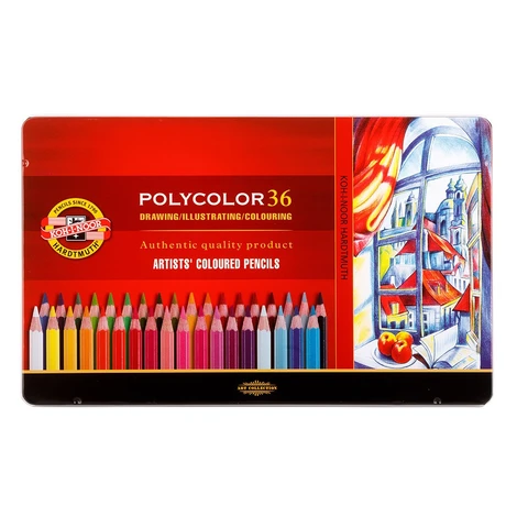 KOH-I-NOOR POLYCOLOR 3825/36 - umělecké pastelky v plechovém pouzdře - 36 ks Kohinoor