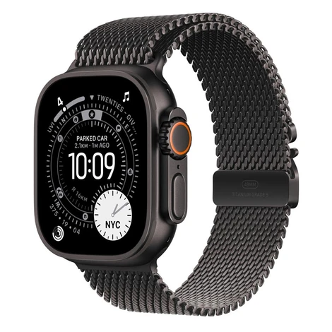 Apple Watch Ultra3 49 mm milánský řemínek černý L chytré hodinky