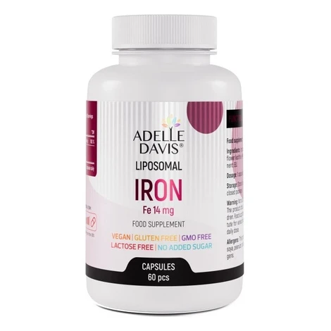 Adelle Davis Liposomal Iron Fe 14 mg 60 kapslí