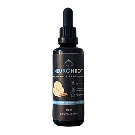 Hrotlife Hericium + vitamín B12 + Ashwagandha tinktura 60 ml