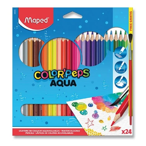 MAPED Pastelky Color Peps Aqua 24ks+štětec