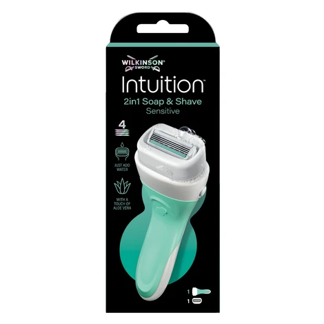 Wilkinson Intuition 2in1 Soap & Shave Sensitive holicí strojek + hlavice 1+1 ks