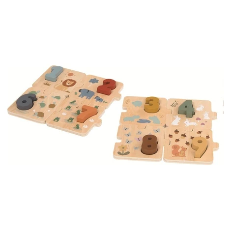 2Kids Toys Dřevěné Puzzle Počítání se zvířátky, 20 dílů