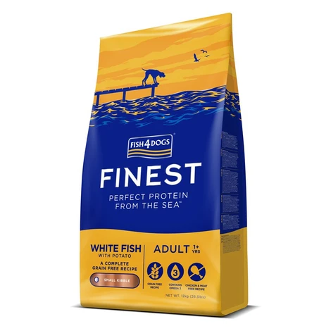 Fish4Dogs Granule malé pro dospělé psy Finest bílá ryba s bramborami 12 kg, 1+
