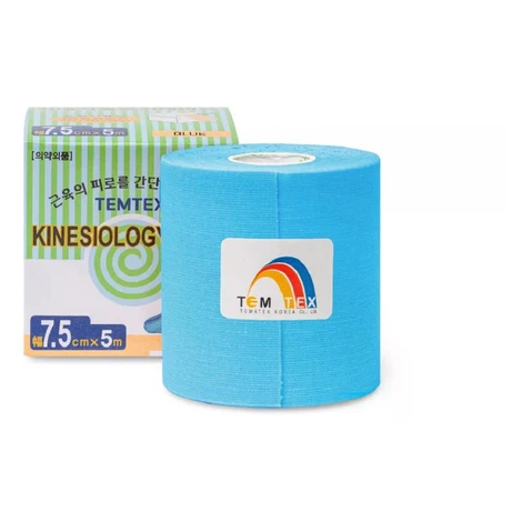 TEMTEX Kinesio tape Classic, modrá tejpovací páska 7,5cm x 5m