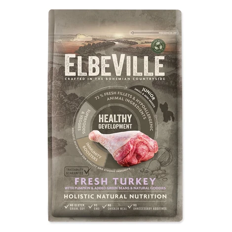 Elbeville Krmivo Puppy and Junior Mini Healthy Development Fresh Turkey 4kg