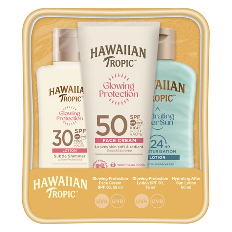 Hawaiian Tropic Glowing Protection Face Cream SPF 50 + Lotion SPF 30 + After sun lotion cestovní