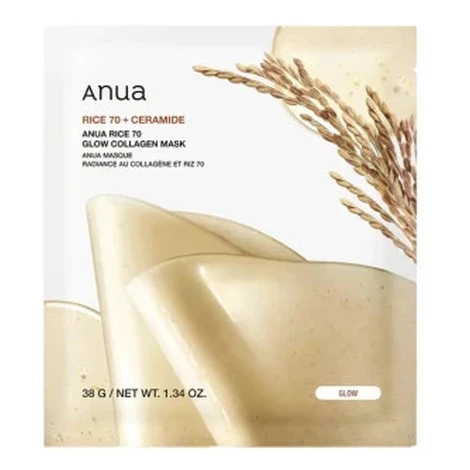 ANUA Rice 70 Glow Collagen Pleťová maska 1 ks