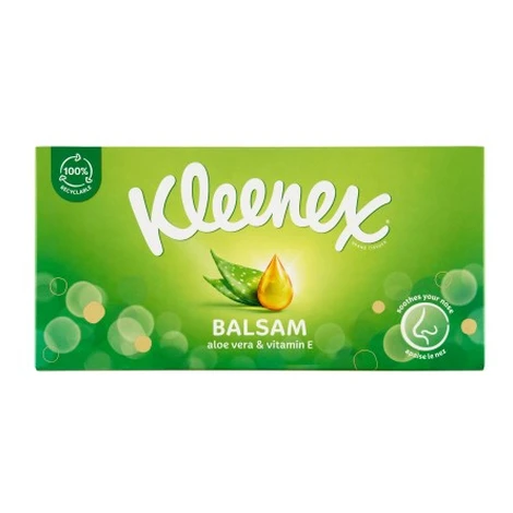 Kleenex Balsam Papírové kapesníky 3vrstvé 64 ks