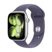 Apple Watch Series 11 (42mm) Stříbrný hliník s mlžně fialovým sportovním řemínkem S/M
