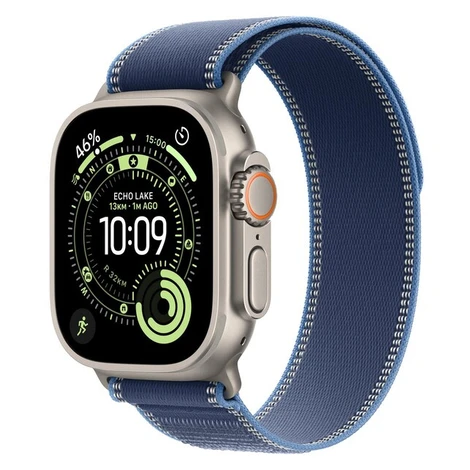 Apple Watch Ultra 3 (2025) 49mm Přírodní titan s modrým/jasně modrým trailovým tahem M/L