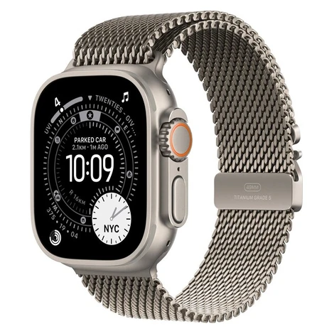 Apple Watch Ultra 3 (2025) 49mm Přírodní titan s přírodně titanovým milánským tahem L