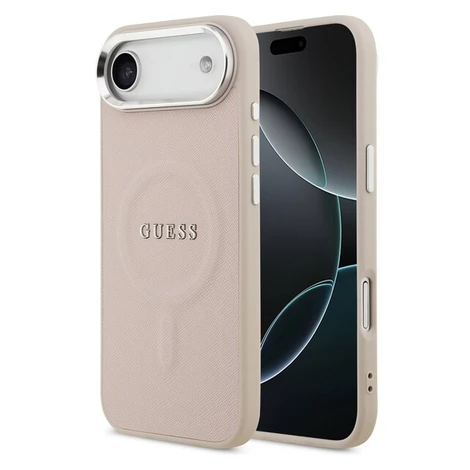 Guess PU Saffiano MagSafe kryt iPhone Air růžový