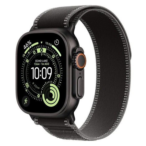 Apple Watch Ultra 3 (2025) 49mm Černý titan s černým/uhlovým trailovým tahem S/M