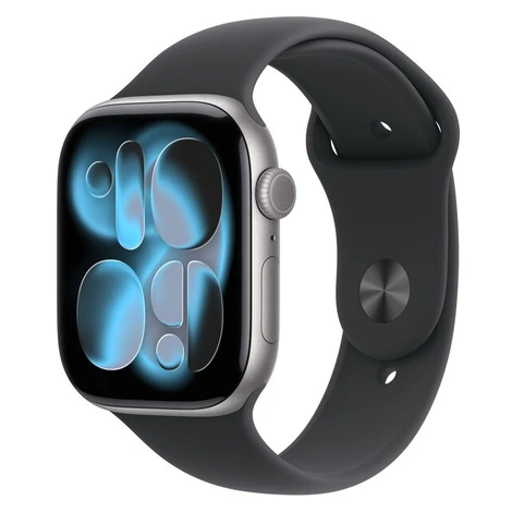 Apple Watch Series 11 (42mm) Vesmírně šedý hliník s černým sportovním řemínkem S/M