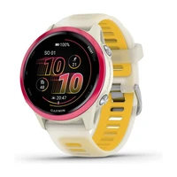 Garmin Forerunner 570 42 mm růžová hliníková luneta s bílo-žlutým poloprůhledným řemínkem