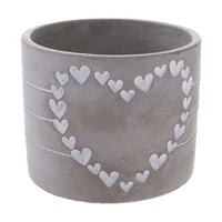Betonový obal na květináč Heart of hearts šedá, 12,2 x 9,5 cm