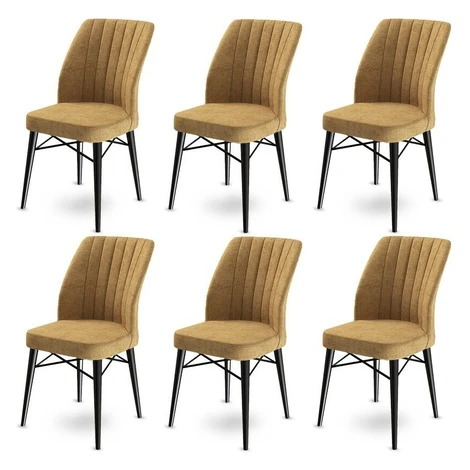 Sada jídelních židlí Flex Cappuccino and Black, 6 ks Hanah Home