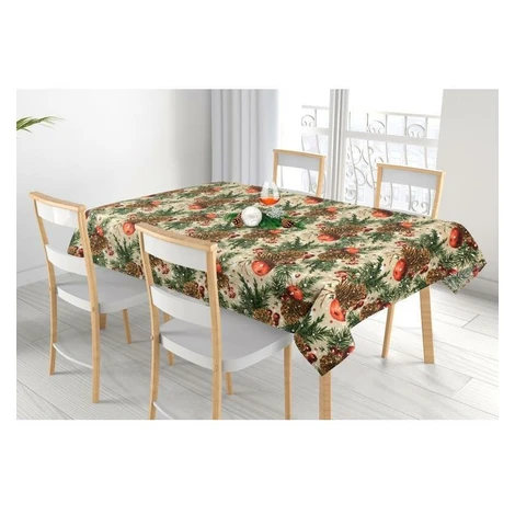 Bellatex Ubrus Šišky a jablka vánoční, 120 x 140 cm, 120 x 140 cm