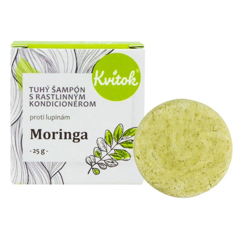 Kvitok tuhý šampon s kondicionérem proti lupům Moringa 25 g/ 50 g Varianta: Malé balení (25 g)