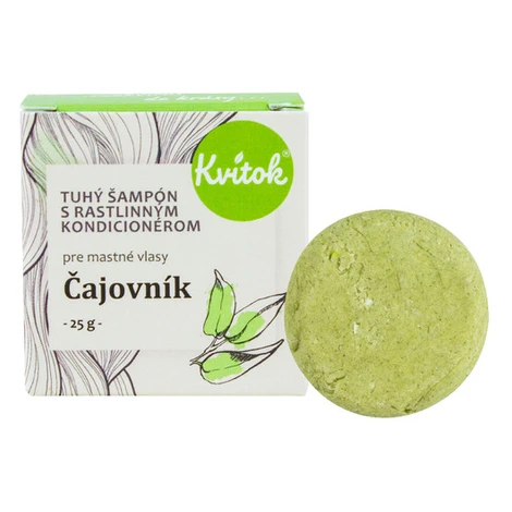 Kvitok tuhý šampon s kondicionérem na mastné vlasy Čajovník 25 g/ 50 g Varianta: Malé balení (25