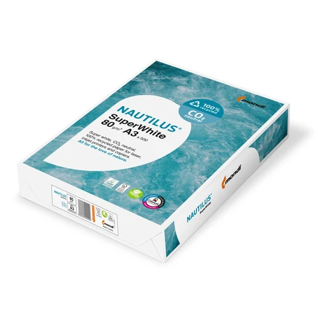 Recyklovaný papír Nautilus Superwhite - A3, zářivě bílá, 80 g/m2, CIE 150, 500 listů