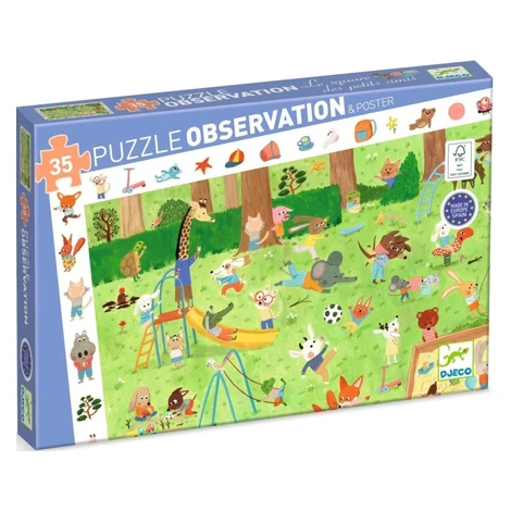 Vyhledávací puzzle Little friends' garden - 35 pcs DJECO