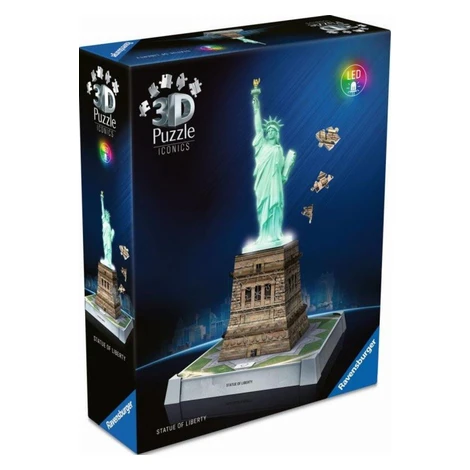 3D Puzzle Iconics: Socha svobody (Noční edice) 108 dílků RAVENSBURGER