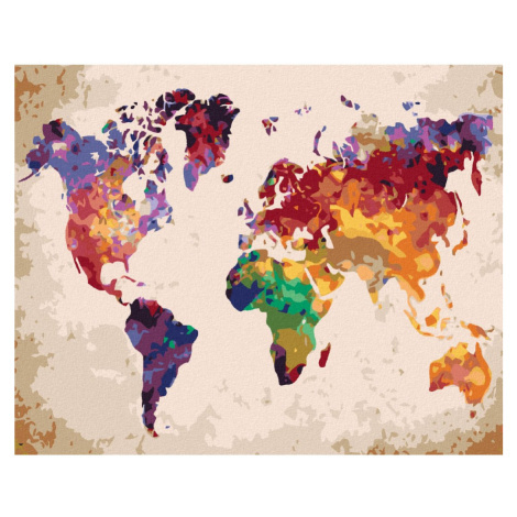 Malování podle čísel s motivem mapy světa